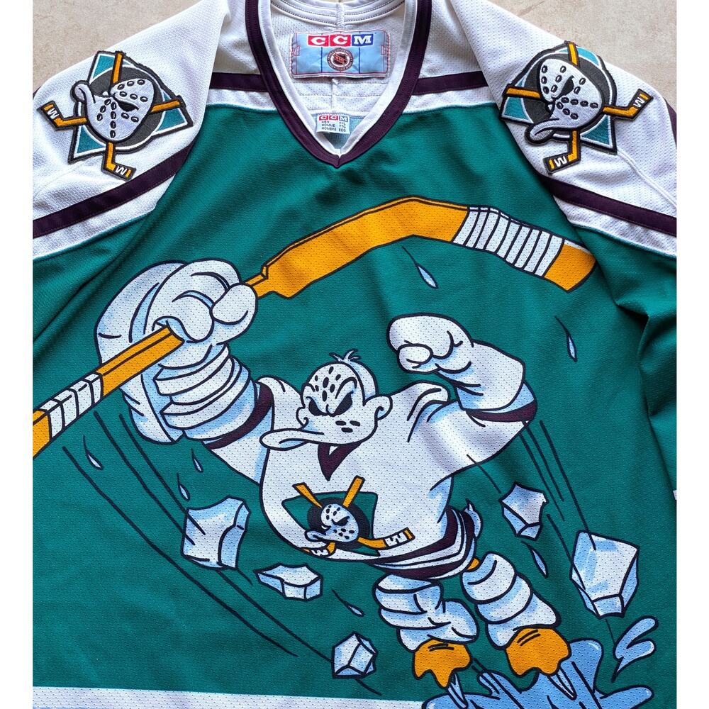 Anaheim Mighty Ducks 90s CCM WILD WING jersey 2XL green 3rd alt NHL vintage